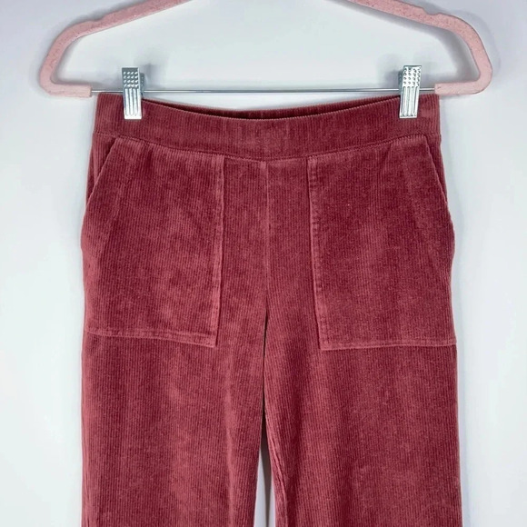 Daily Practice Anthropologie Corduroy Flare Pants Velour Burgundy Brown Size XS - Picture 2 of 11